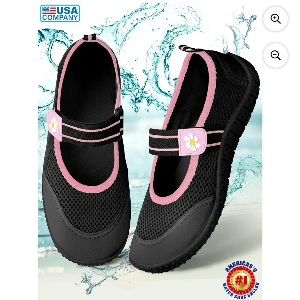 BRAND NEW Kids Size 2/3 (EU 34) Black and Pink Water Shoes